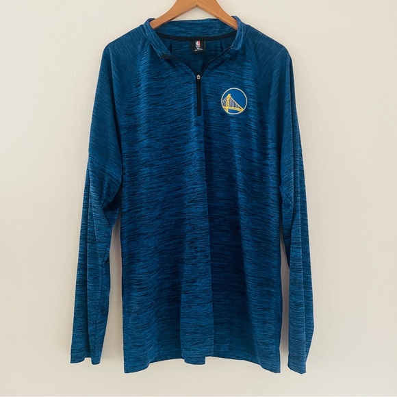 NBA Men’s Blue Quarter Zip Pullover Jacket - Blue - Picture 1 of 3